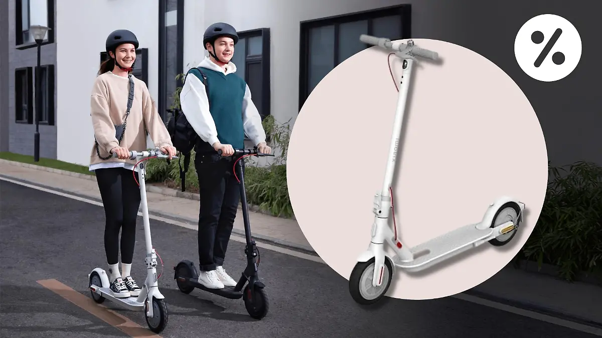 Der E-Scooter Lite 3 von Xiaomi besitzt eine Straßenzulassung und kann bis zu 20 km/h schnell fahren. Aktuell ist das weiße Modell besonders günstig.
