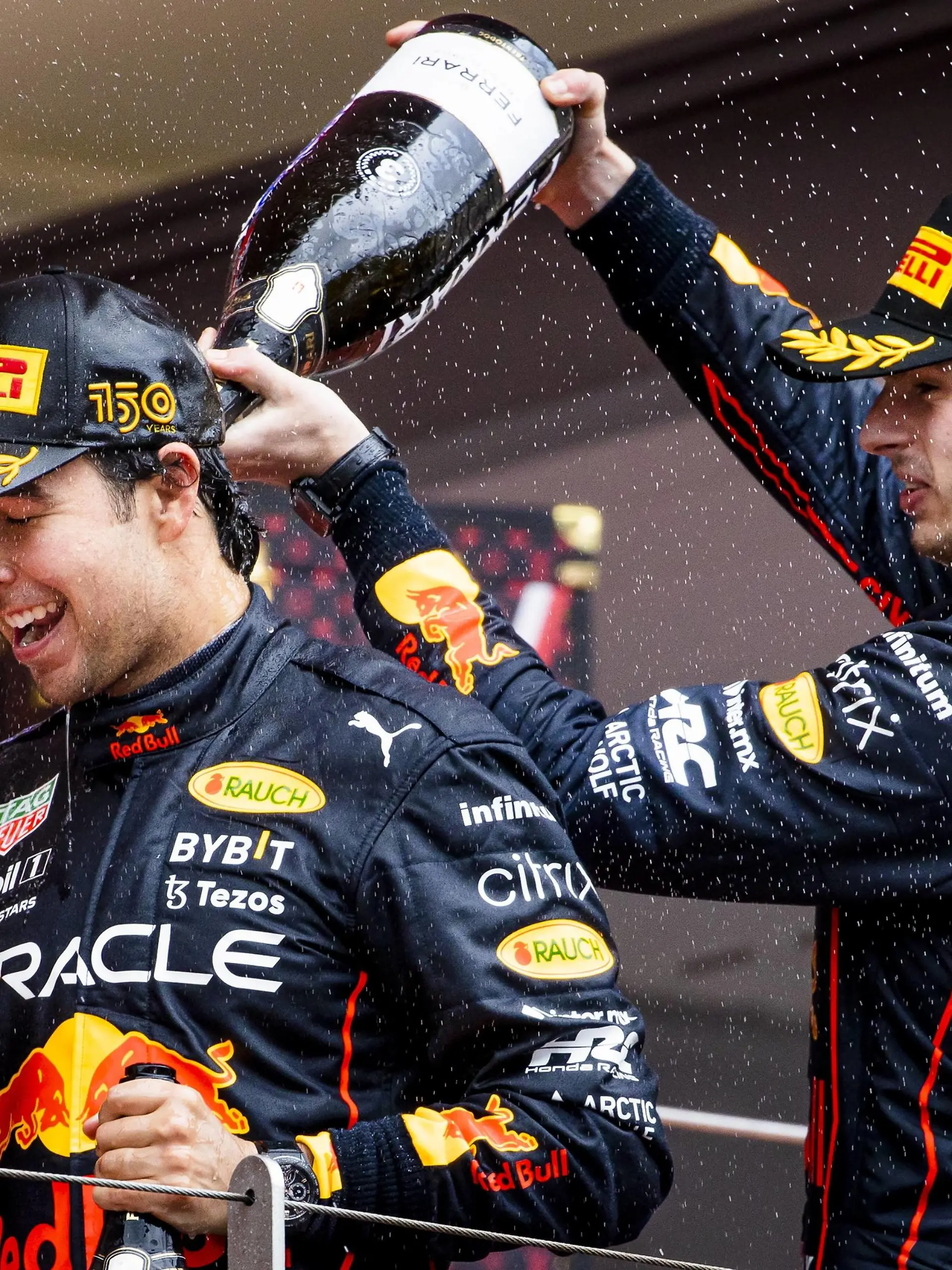 Sport Bilder des Tages MONTE-CARLO - Sergio Perez Red Bull Racing and Max Verstappen Red Bull Racing on the podium after the F1 Grand Prix of Monaco at Circuit de Monaco on May 29, 2022 in Monte-Carlo, Monaco. REMKO DE WAAL F1 Grand Prix van Monaco, RACE 2022 xVIxANPxSportx/xxANPxIVx *** MONTE CARLO Sergio Perez Red Bull Racing and Max Verstappen Red Bull Racing on the podium after the F1 Grand Prix of Monaco at Circuit de Monaco on May 29, 2022 in Monte Carlo, Monaco REMKO DE WAAL F1 Grand Prix of Monaco, RACE 2022 xVIxANPxSportx xxANPxIVx 449514181 originalFilename: 449514181.jpg