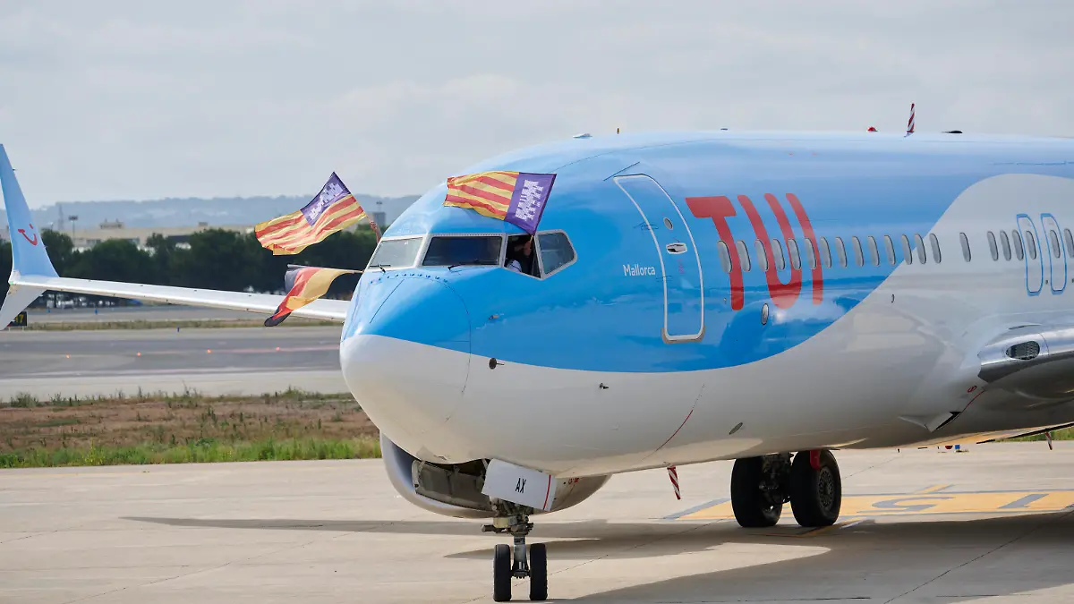 Dagmar Woerl bei der Taufe einer Boeing 737 der TUIfla auf den Namen Mallorca. Mallorca, den 8.6.2022
