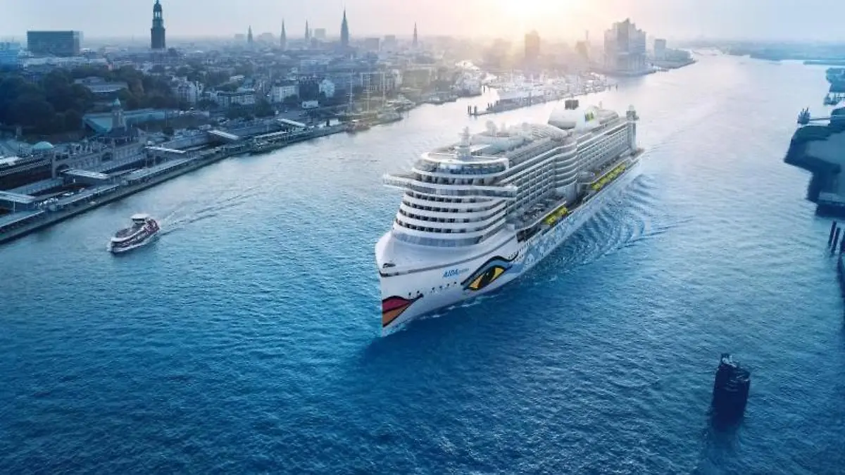 Die "Aida Prima" startet ihre Kreuzfahrten von Ende April an ganzjährig in Hamburg. Foto: Aida Cruises