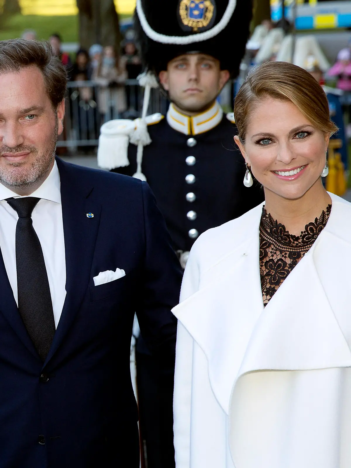 Princess Madeleine of Sweden and her husband Chris O'Neill arrive at the Nordic museum for the concert by the Royal Swedish Opera and Stockholm Concert on the occasion of the 70th birthday of the Swedish King Carl Gustaf in Stockholm, Sweden, 29 April 2016. Photo: Albert Nieboer/NETHERLANDS OUT