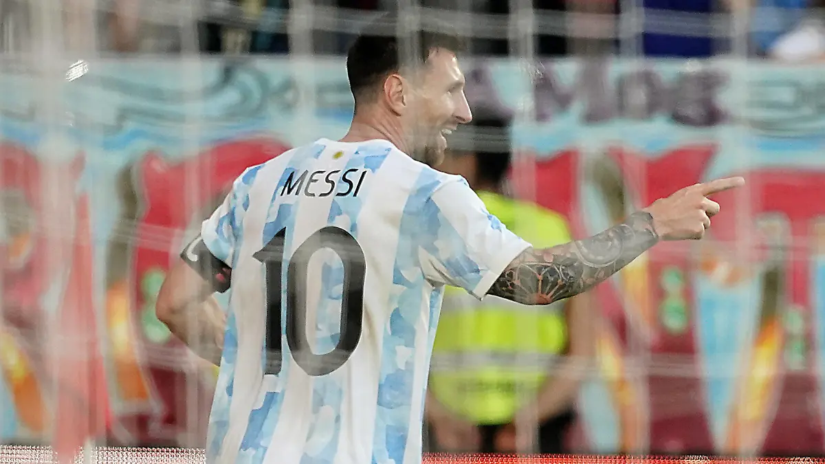 Fußball, Länderspiel, Argentinien - Estland  Argentina s Lionel Messi celebrates goal during FIFA friendly match. June 5, 2022 . 2022060581