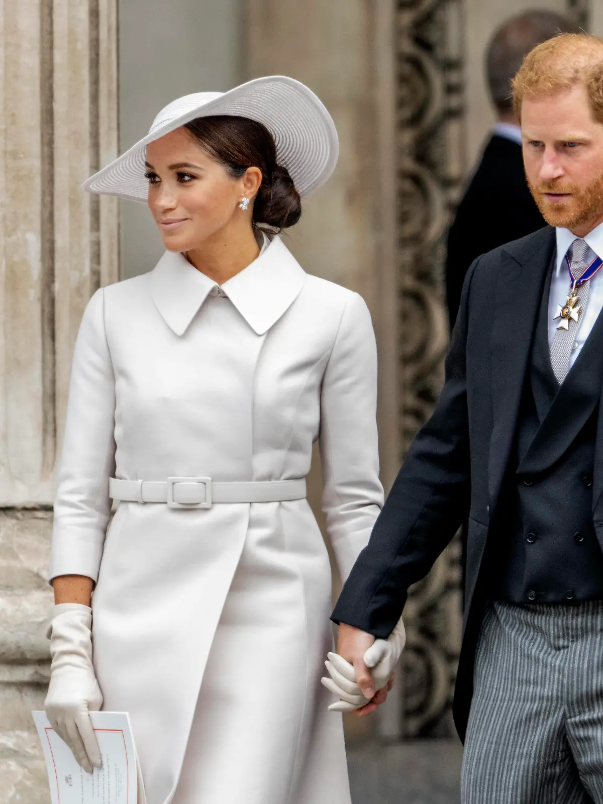  03-06-2022 England Prince Harry, Duke of Sussex and Meghan Markle, Duchess of Sussex leaving the national service of thanksgiving for the Queen her reign as part of her platinum jubilee celebrations at Saint Paul cathedral in London.  PUBLICATIONxINxGERxSUIxAUTxONLY Copyright: xPPEx