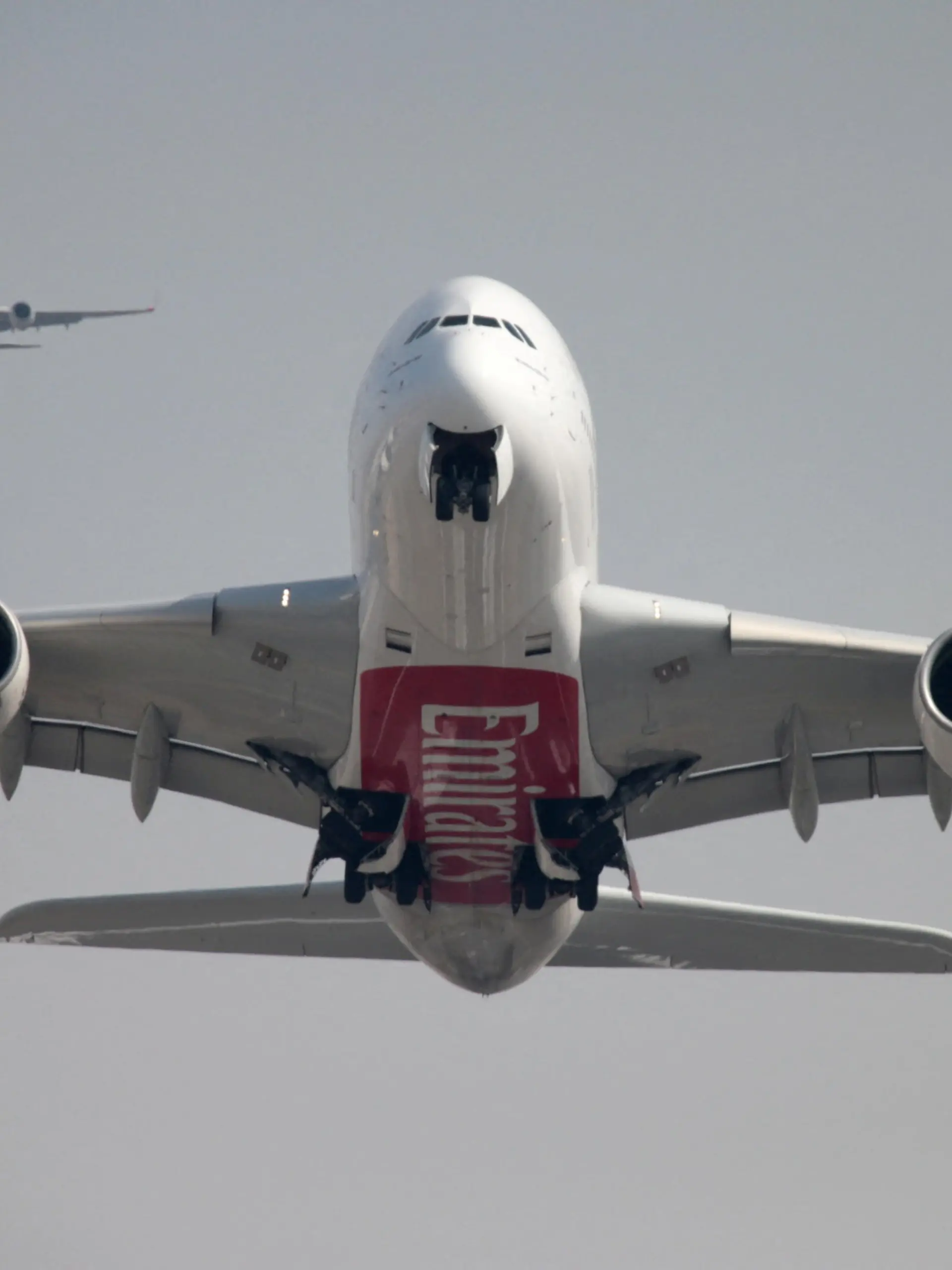 FILE PHOTO: An Emirates Airline Airbus A380-800 plane takes off from Dubai International Airport in Dubai, United Arab Emirates February 15, 2019. REUTERS/Christopher Pike/File Photo