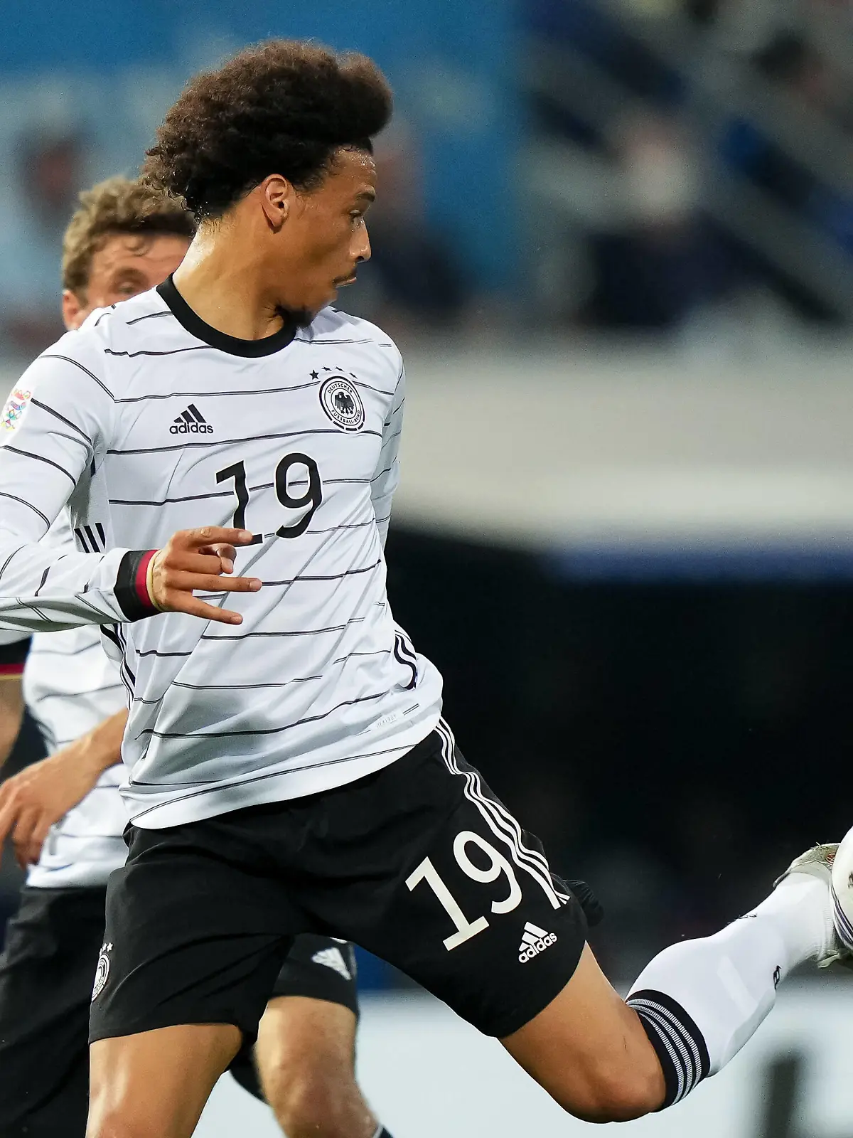  Italy v Germany - UEFA Nations League Leroy Sane of Germany controls the ball during the UEFA Nations League match between Italy and Germany at Stadio Renato Dall Ara, Bologna, Italy on 4 June 2022. Bologna Bologna Italy PUBLICATIONxNOTxINxFRA Copyright: xGiuseppexMaffiax originalFilename:maffia-italyvge220604_npHI8.jpg
