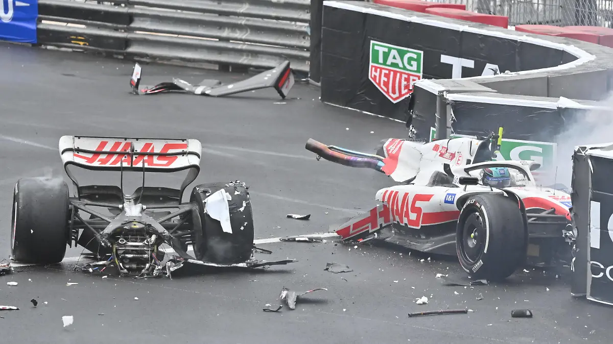 Sport Bilder des Tages crash, accident, 47 SCHUMACHER Mick ger, Haas F1 Team VF-22 Ferrari, action during the Formula 1 Grand Prix de Monaco 2022, 7th round of the 2022 FIA Formula One World Championship, WM, Weltmeisterschaft on the Circuit de Monaco, from May 27 to 29, 2022 in Monte-Carlo, Monaco - F1 - MONACO GRAND PRIX 2022 - Race DPPI/Panoramic PUBLICATIONxNOTxINxFRAxITAxBEL 00122019_29-05-2022-MCO-4124-PVE