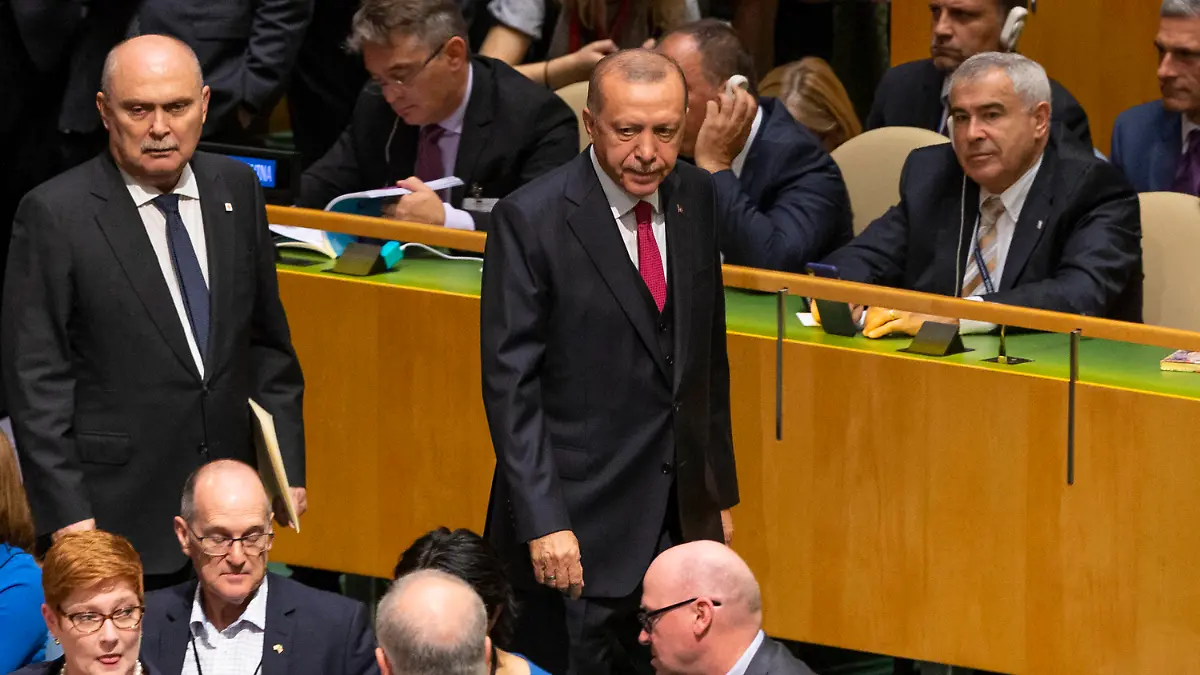 USA: United Nations 74th General Assembly Day 1 President of Republic of Turkey Recep Tayyip Erdogan attends United Nations 74th General Assembly at UN Headquarters New York New York United States Pier 59 studios PUBLICATIONxINxGERxSUIxAUTxONLY LevxRadin
