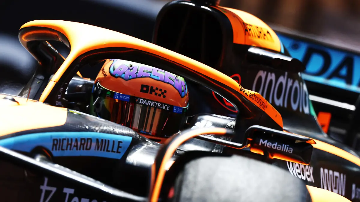 MONTE-CARLO, MONACO - MAY 28: Daniel Ricciardo of Australia driving the (3) McLaren MCL36 Mercedes on track during final practice ahead of the F1 Grand Prix of Monaco at Circuit de Monaco on May 28, 2022 in Monte-Carlo, Monaco. (Photo by Clive Rose/Getty Images)