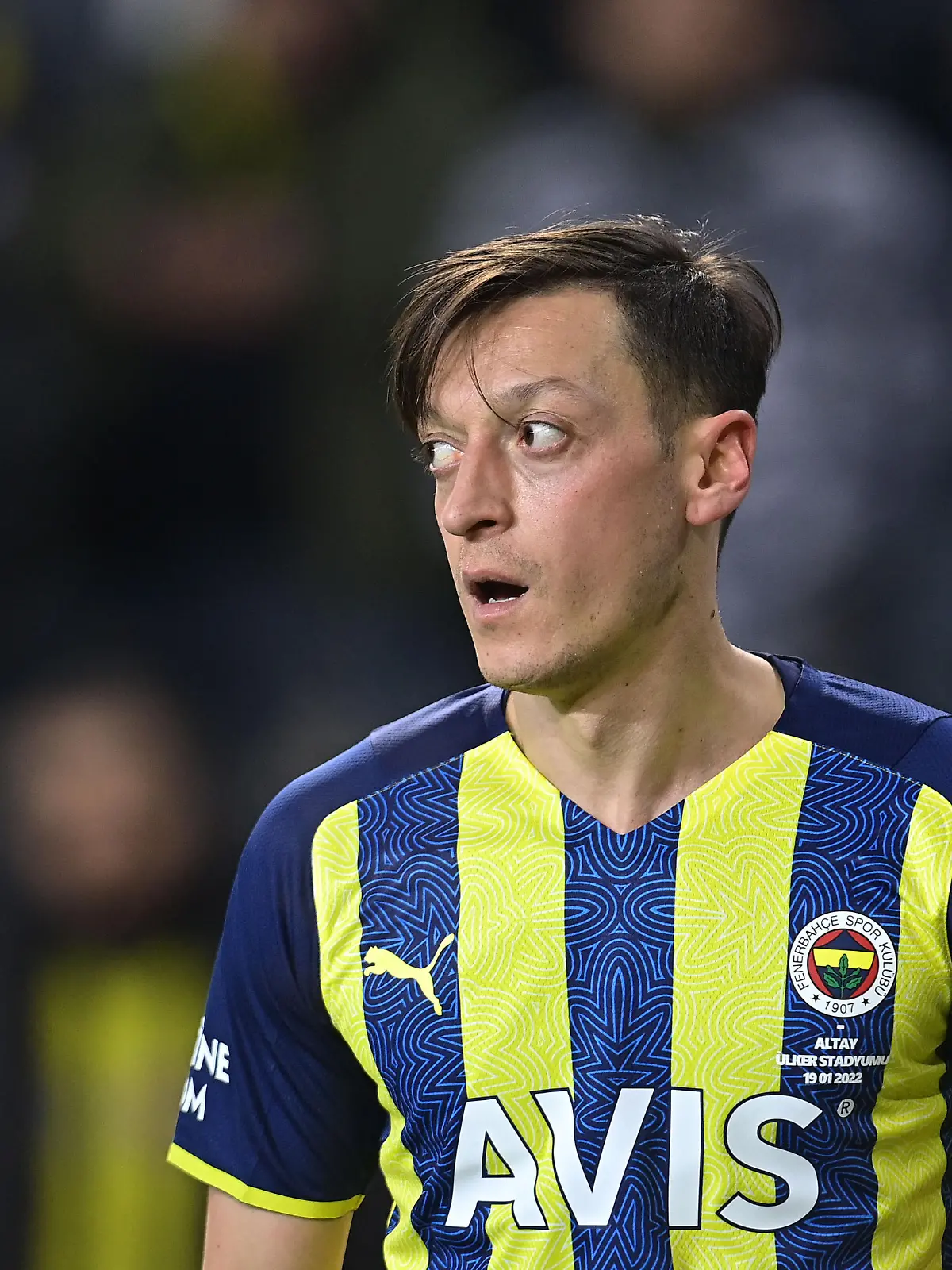 Mesut Ozil of Fenerbahce during the Turkish Super league football match between Fenerbahce and Altay at Ulker Stadium in Istanbul , Turkey on January 19 , 2022. (, Credit:Seskimphoto / Avalon