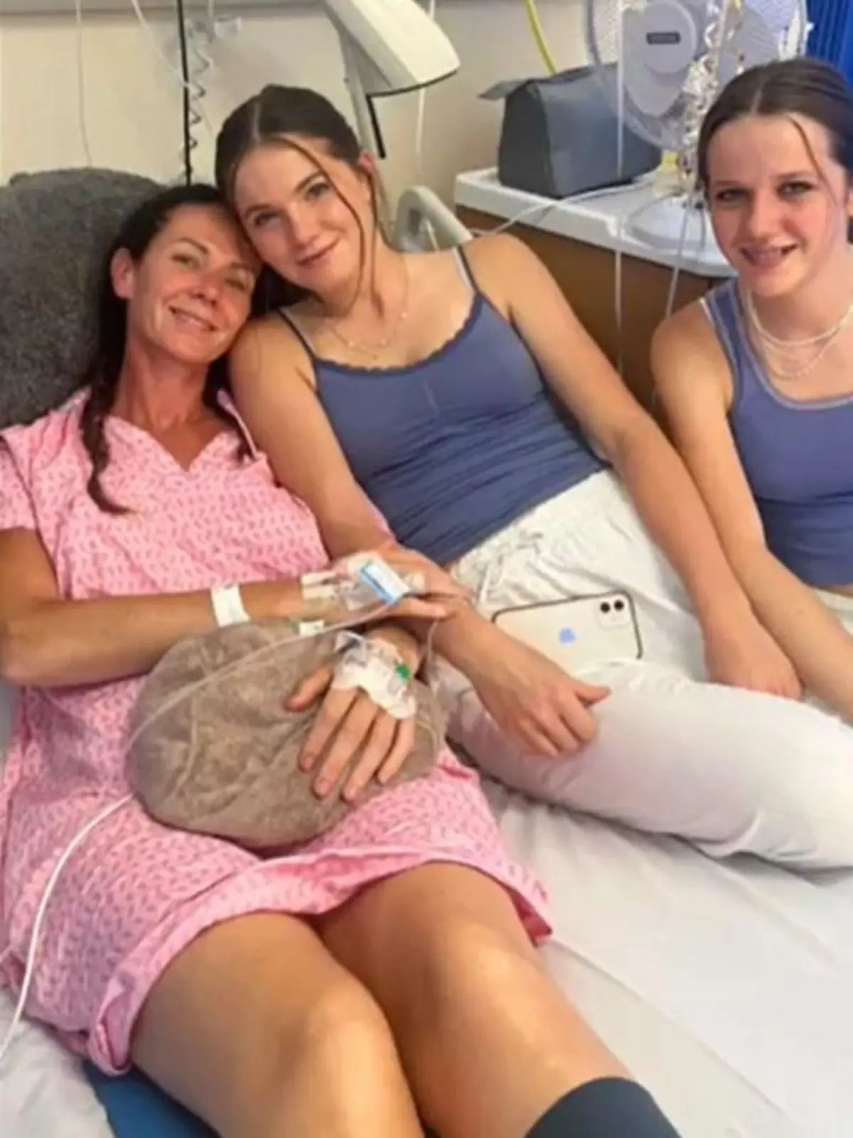 Abby Cohen freute sich über den Besuch ihrer Töchter im Krankenhaus.