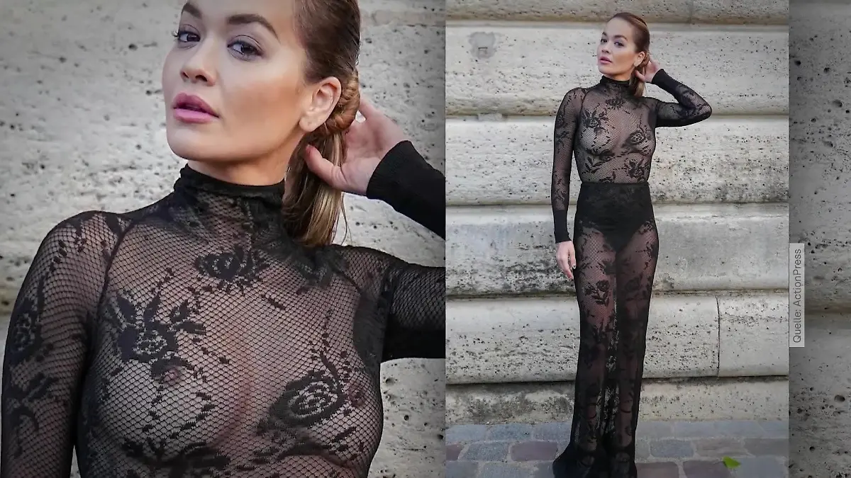 Im transparenten Kleid auf der Pariser Fashion Week Was Rita Ora zu diesem Fast-nackt-Auftritt sagt
