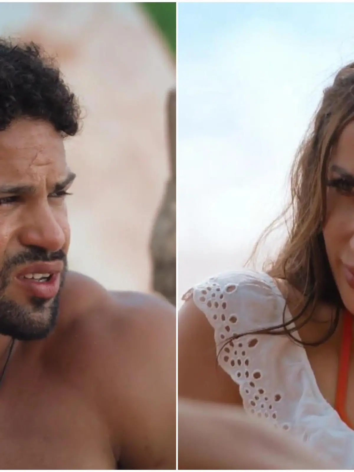 Pedro und Bachelorette Jennifer beim Einzeldate am Strand