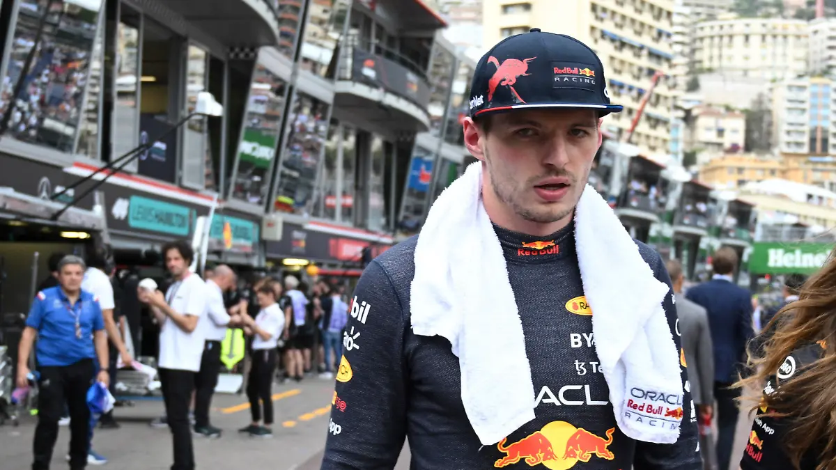 Red Bull driver Max Verstappen of the Netherlands walks at pit lane after the qualifying session at the Monaco racetrack, in Monaco, Saturday, May 28, 2022. The Formula one race will be held on Sunday. (Pool Photo/Christian Bruna/Via AP)