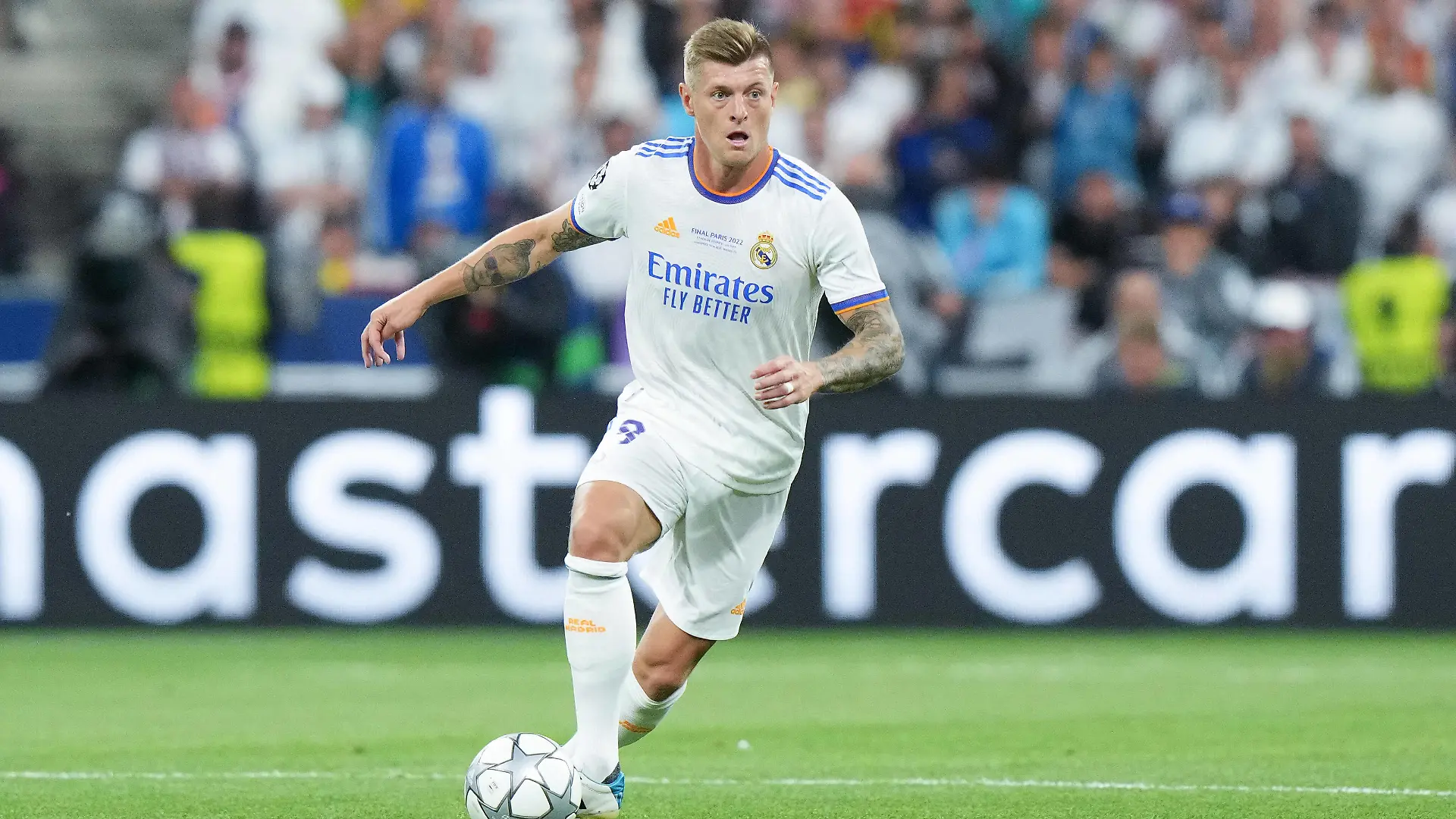 Toni Kroos of Real Madrid CF during the UEFA Champions League Final match between Liverpool FC and Real Madrid CF at Stade de France on May 28, 2022 in Paris, France. Photo by Giuseppe Maffia. Paris Stade de France Paris France Copyright: xGiuseppexMaffiax SP24-343-159