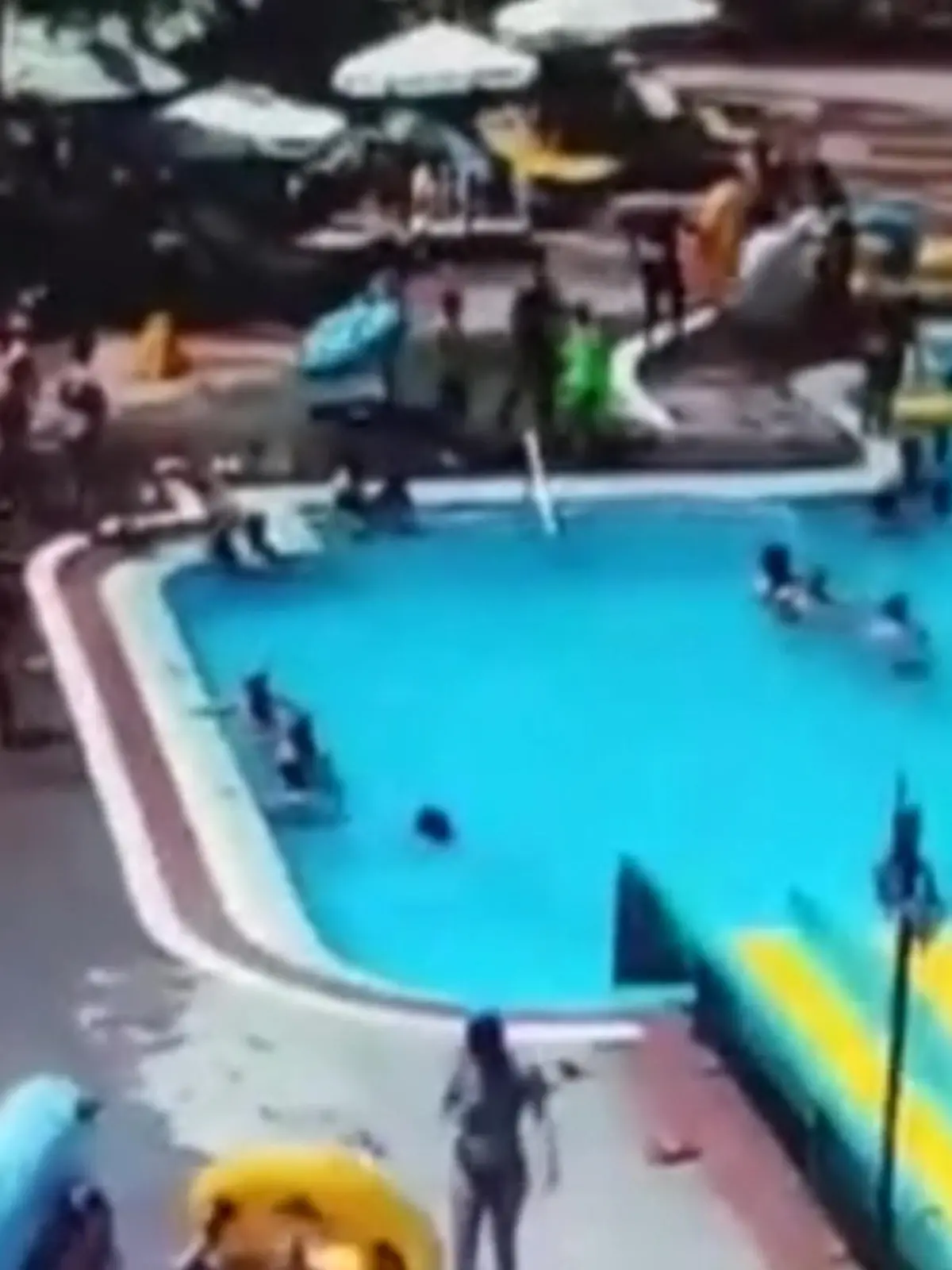 Ali Cilga loses consciousness by hitting his head on the bottom of a pool after going down a water slide at a hotel in Manavgat, Antalya, Turkey, undated. He later died at a hospital. (Newsflash)