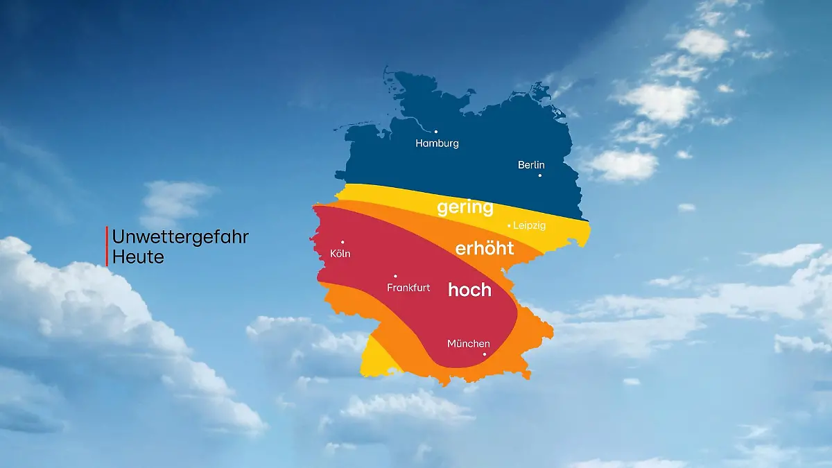 Unwettergefahr in Deutschland am Donnerstag, 2. Mai,