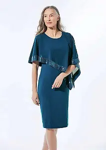 Abendkleid mit Chiffon-Überwurf