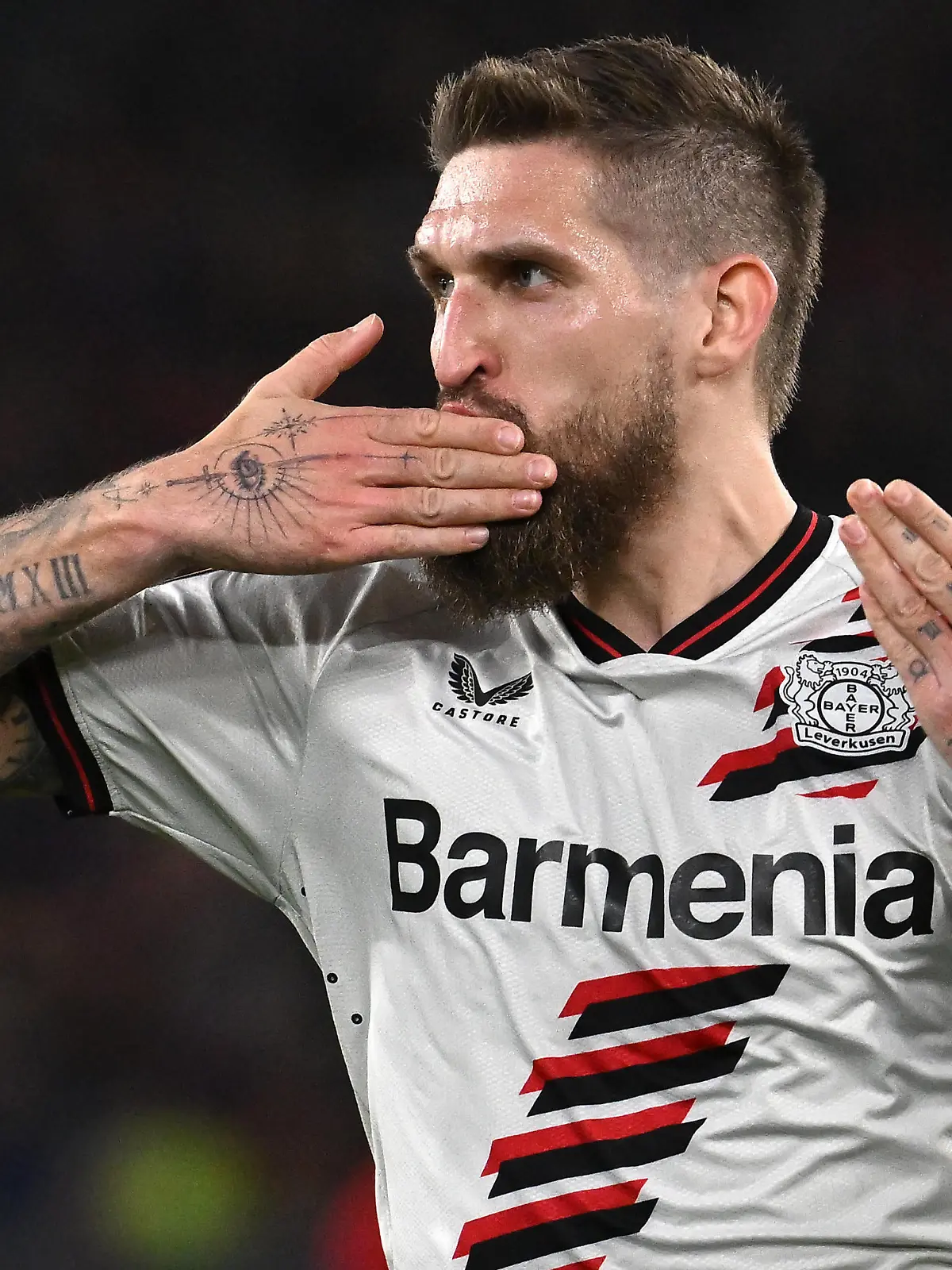 Dc Roma 02/05/2024 - Europa League / Roma-Bayer Leverkusen / foto Domenico Cippitelli/Image nella foto: esultanza gol Robert Andrich PUBLICATIONxNOTxINxITA
