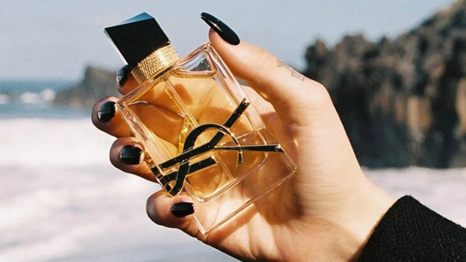 Frau hält Libre von Yves Saint Laurent.