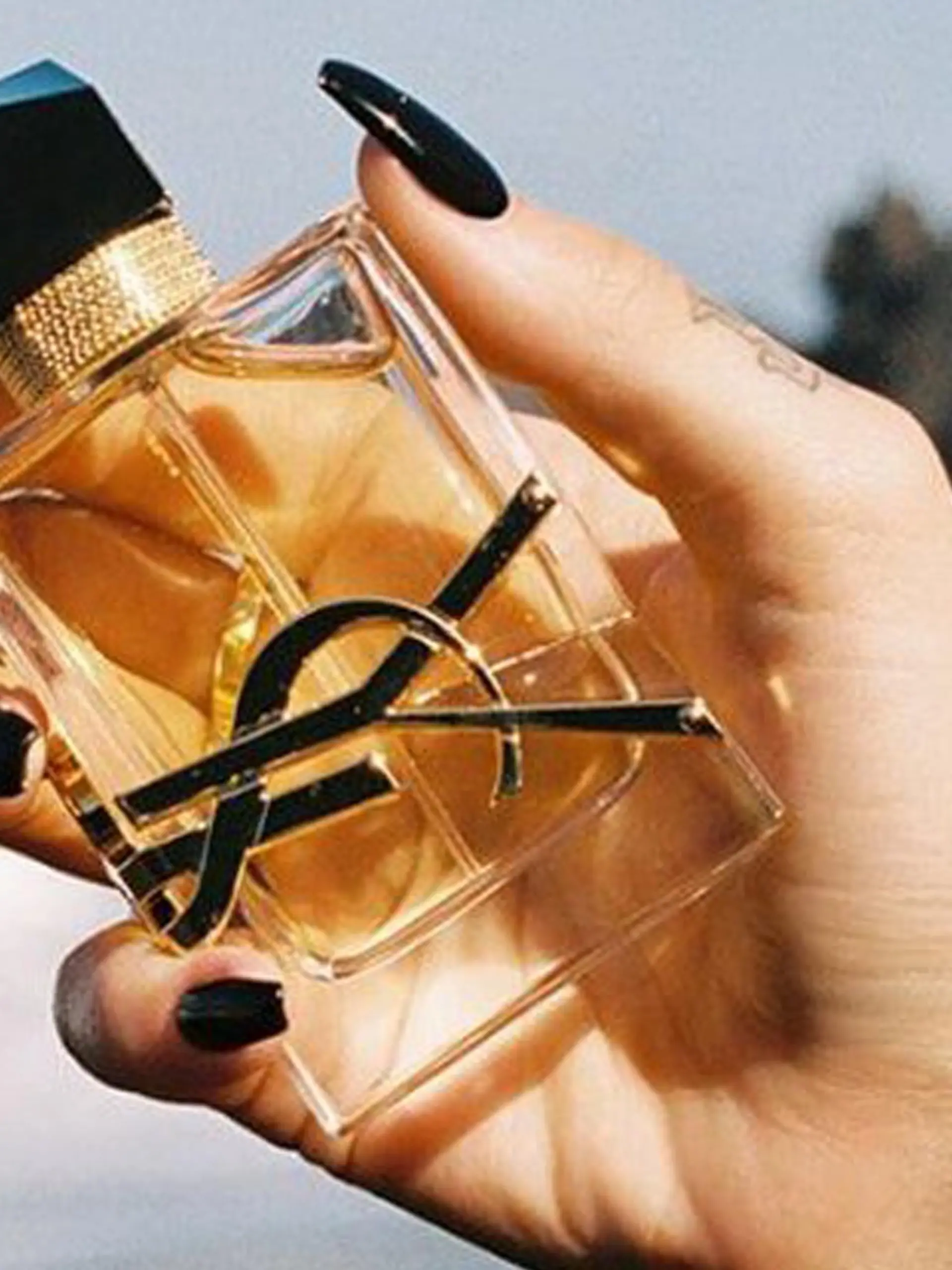 Frau hält Libre von Yves Saint Laurent.