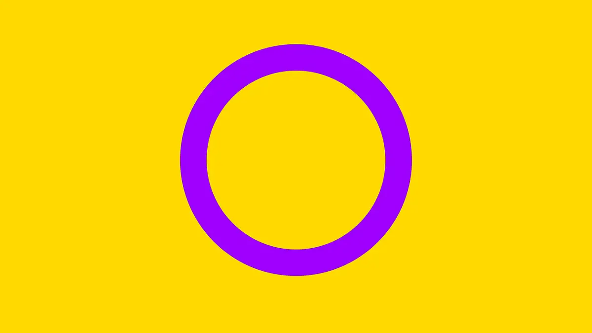 Intersexual symbol people, flat icon. Symbol of usual sexual orientation. Vector illustration of a colorful element