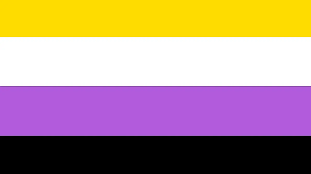 Non-Binary pride community flag, LGBT symbol. Sexual minorities identity. Vector illustration