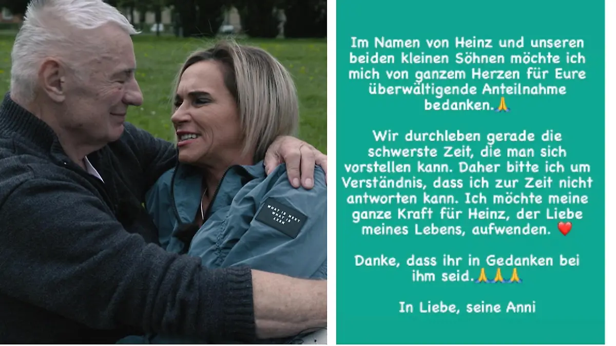 Sorge um Heinz Hoenig. Annika Hoenig ist von der großen Anteilnahme überwältigt.