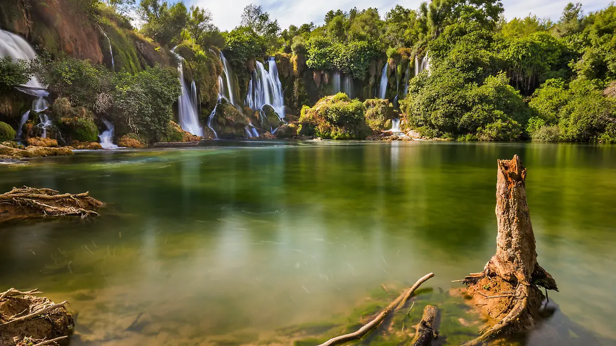 Kravice waterfall in Bosnia and Herzegovina - nature travel background