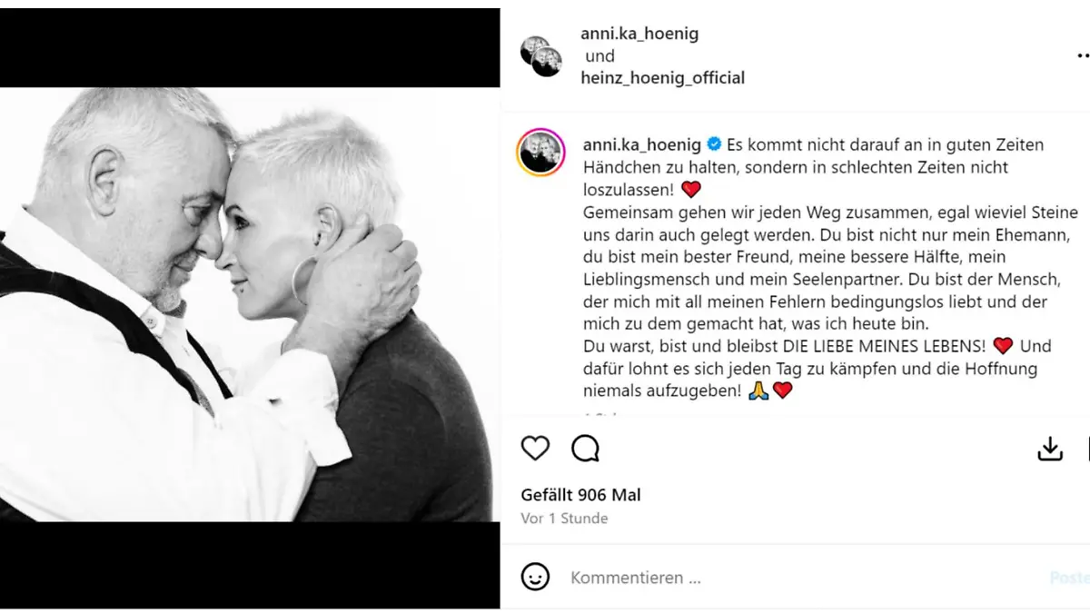 Annika Hoenig macht ihrem Heinz eine Liebeserklärung