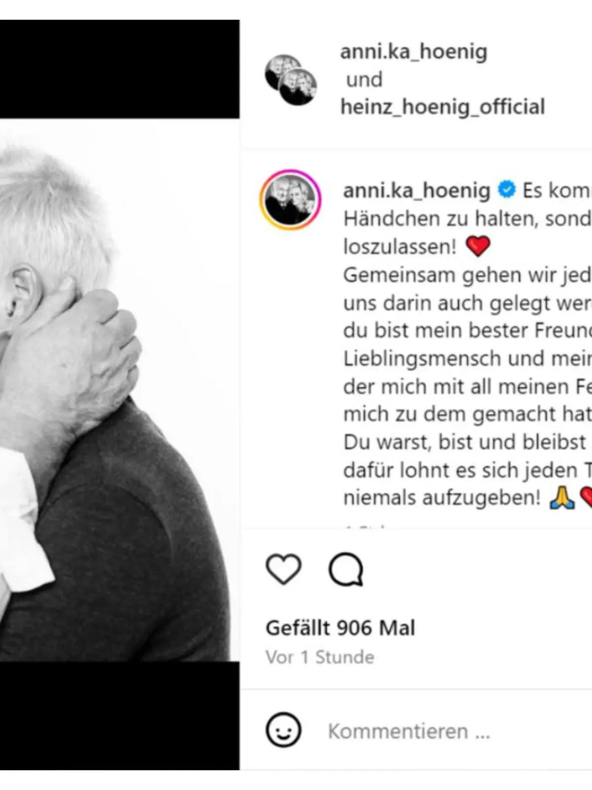 Annika Hoenig macht ihrem Heinz eine Liebeserklärung