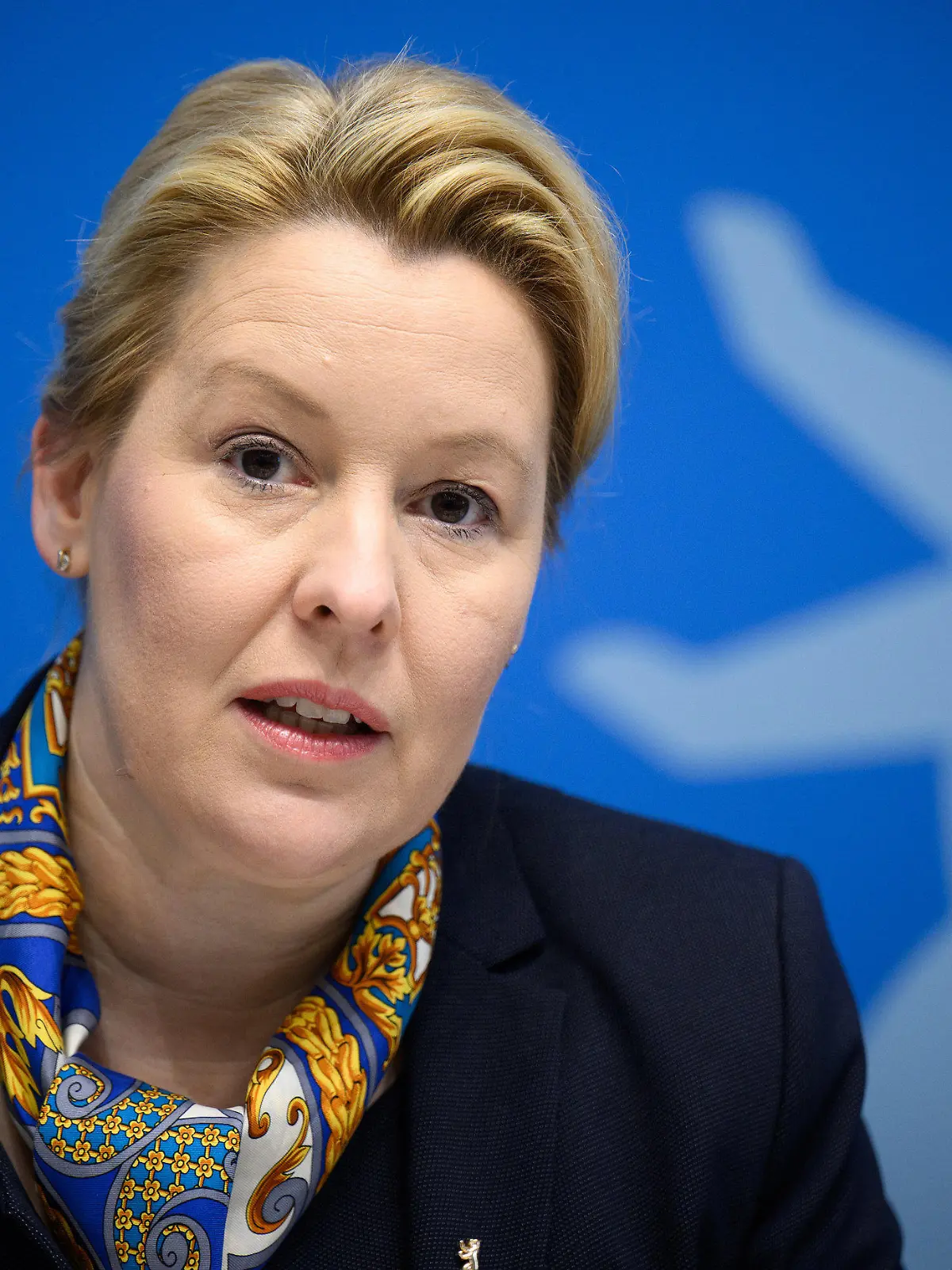 ARCHIV - 30.01.2024, Berlin: Franziska Giffey (SPD), Berliner Senatorin für Wirtschaft, Energie und Betriebe, auf einer Pressekonferenz (zu dpa: «Giffey zu KaDeWe-Übernahme: Gute Nachricht für Berlin») Foto: Bernd von Jutrczenka/dpa +++ dpa-Bildfunk +++