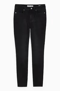 Skinny Jeans - High Waist Schwarz