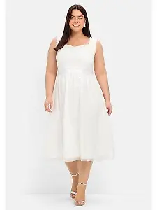 Sheego Kleid mit Stickerei
