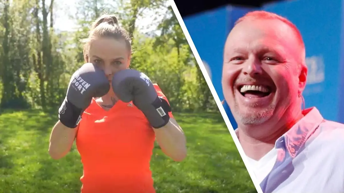 Regina Halmich und Stefan Raab