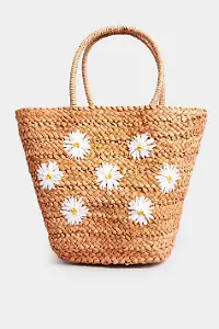 Naturbraune Daisy-Strohtasche