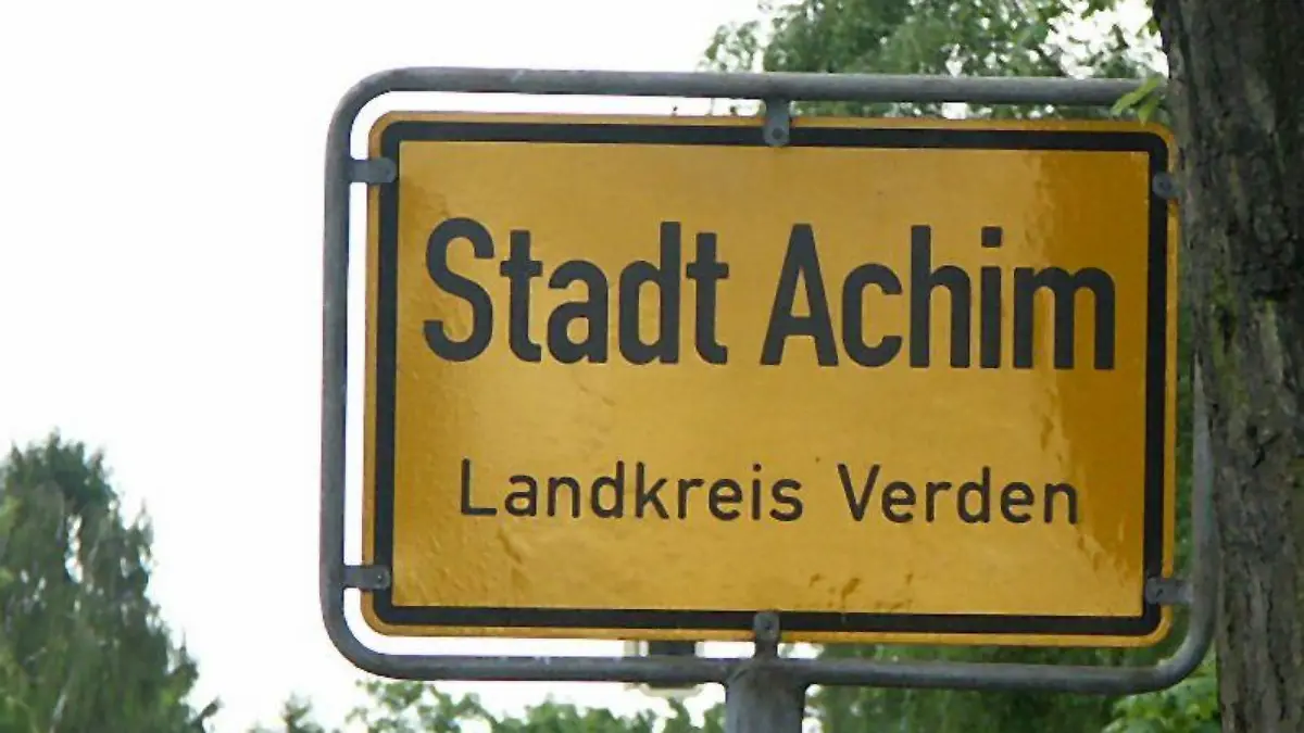 Ortsschild der Stadt Achim