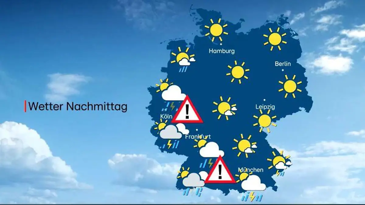Mit der neuen Woche steigt die Unwettergefahr wieder an.