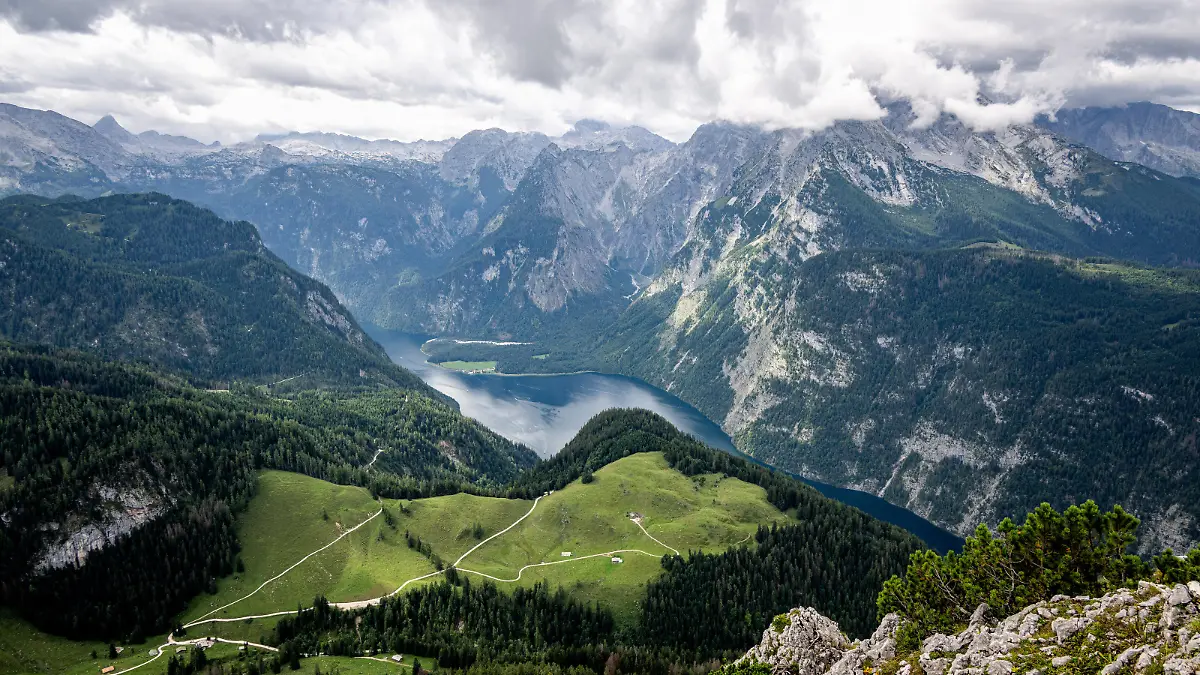 Blick vom Gipfel des Jenner auf den Koenigssee, aufgenommen am 03.09.2023. Foto: Benjamin Nolte