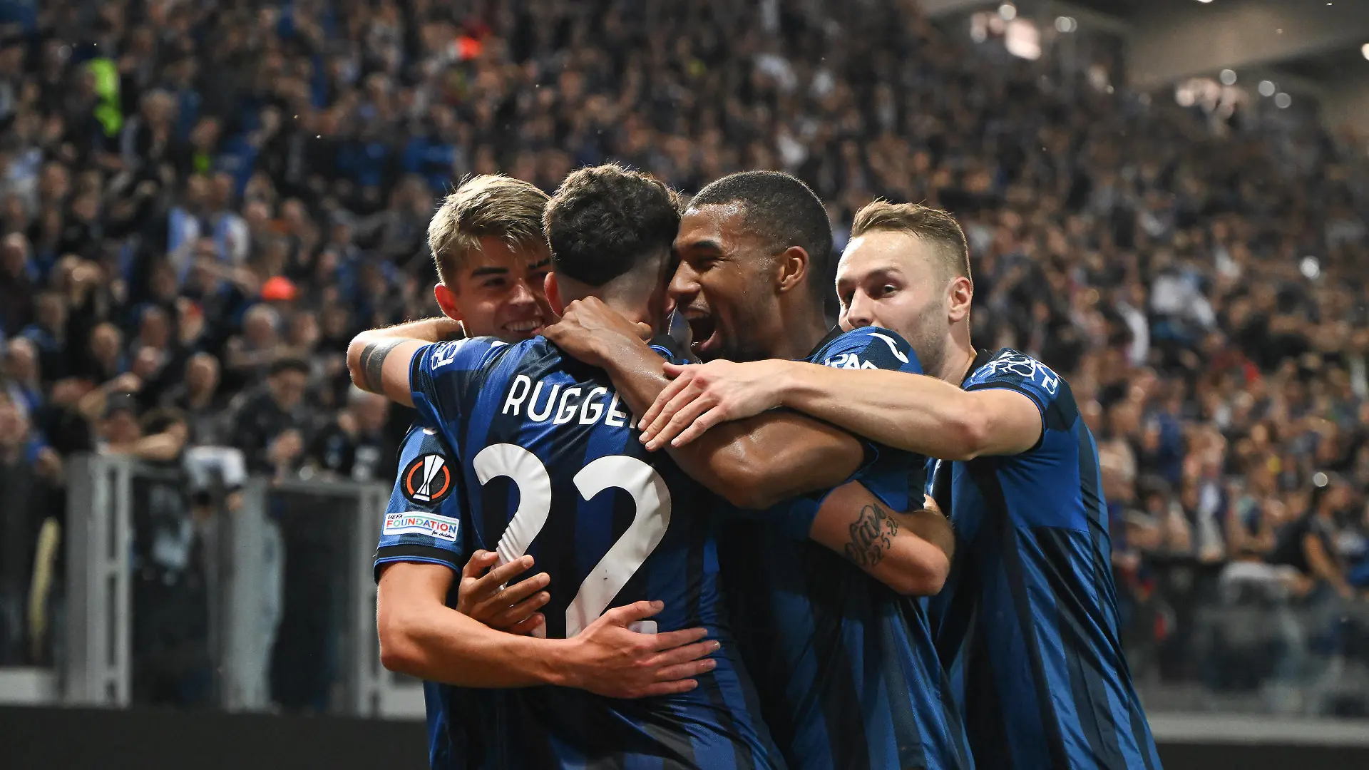Atalanta BC v Olympique de Marseille: Semi-Final Second Leg - UEFA Europa League 2023/24 Matteo Ruggeri of Atalanta BC is celebrating after scoring a goal during the UEFA Europa League semi-finals second leg match between Atalanta BC and Olympique Marseille at Gewiss Stadium in Bergamo, Italy, on May 9, 2024. Bergamo Italy PUBLICATIONxNOTxINxFRA Copyright: xTizianoxBallabiox originalFilename:ballabio-atalanta240509_npJXh.jpg