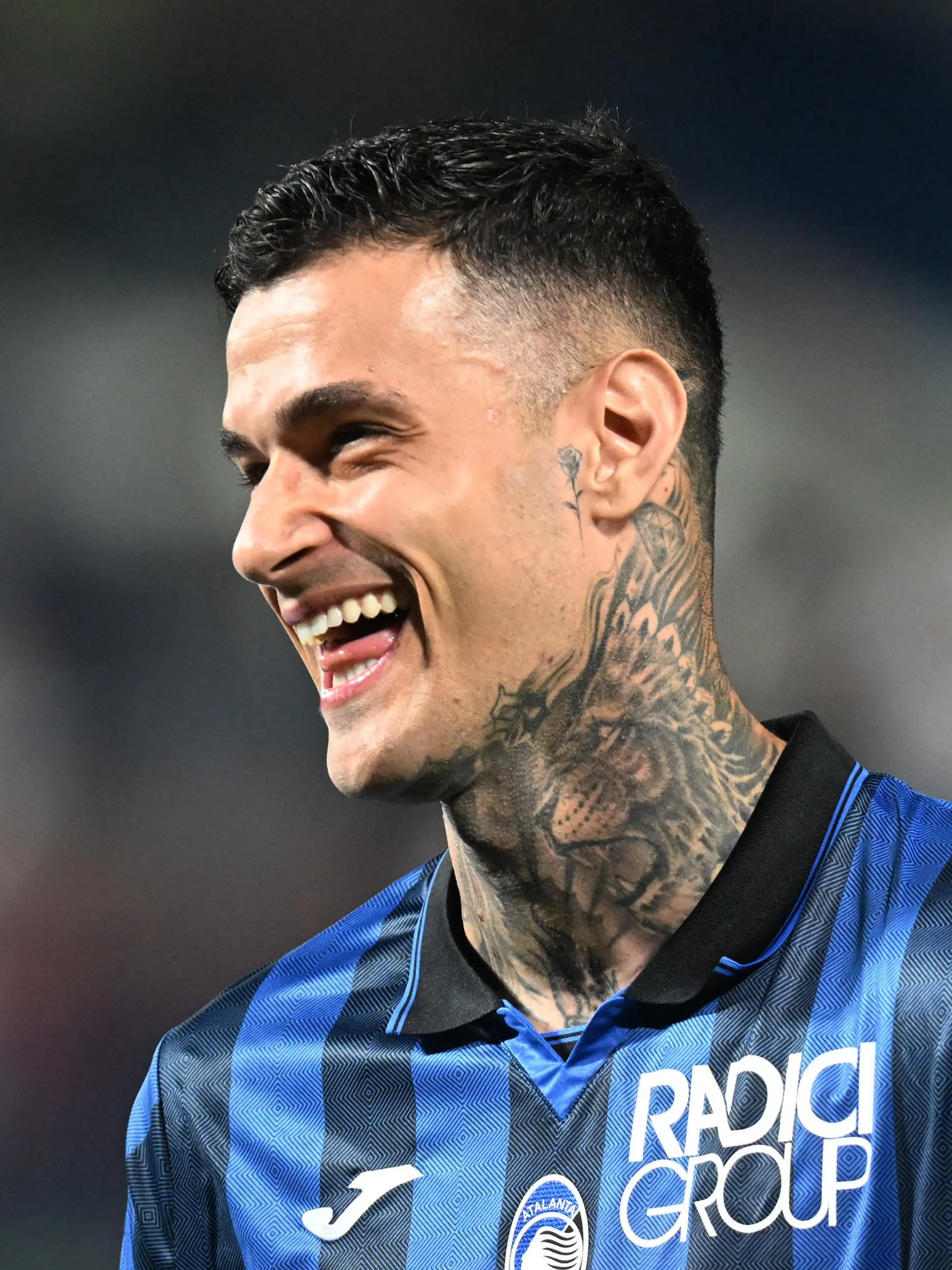 Soccer Football - Serie A - Atalanta v AS Roma - Stadio Atleti Azzurri, Bergamo, Italy - May 12, 2024 Atalanta's Gianluca Scamacca celebrates after the match REUTERS/Daniele Mascolo