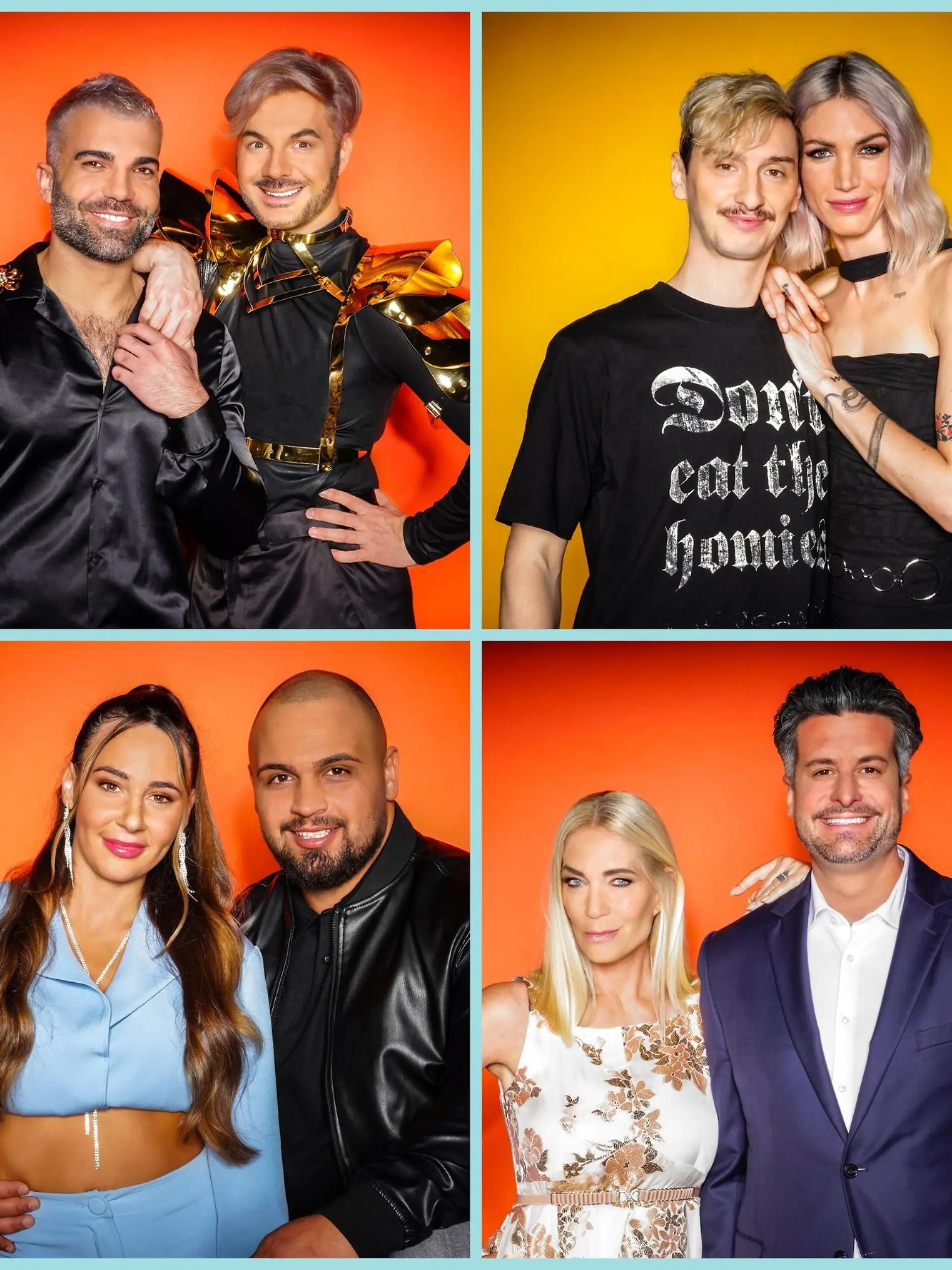 V.o.l.: Umut Tekin und Emma Fernlund, Rafi Rachek und Sam Dylan, Tessa Bergmeier und Freund Jakob, Vanessa Schmitt und Raúl Richter
V.u.l.: Freund Michael und Gloria Glumac, Alessia Herren und Partner Can, Sarah Kern und Tobias Pankow, Theresia Fischer und Stefan Kleiser
+++ Die Verwendung des sendungsbezogenen Materials ist nur mit dem Hinweis und Verlinkung auf RTL+ gestattet. +++