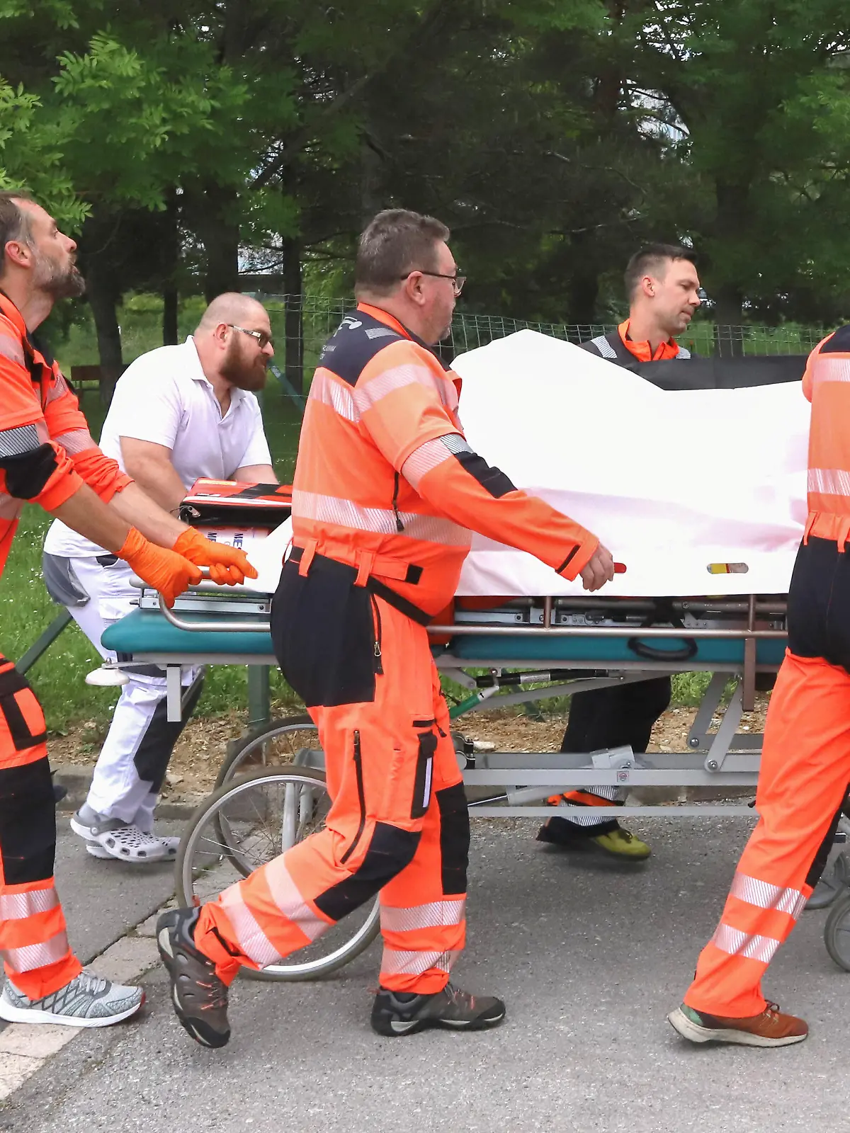 Slovak Prime Minister Robert Fico is transferred at the F.D. Roosevelt University Hospital after he was wounded in a shooting incident in Handlova, in Banska Bystrica, Slovakia, May 15, 2024. REUTERS/Stringer