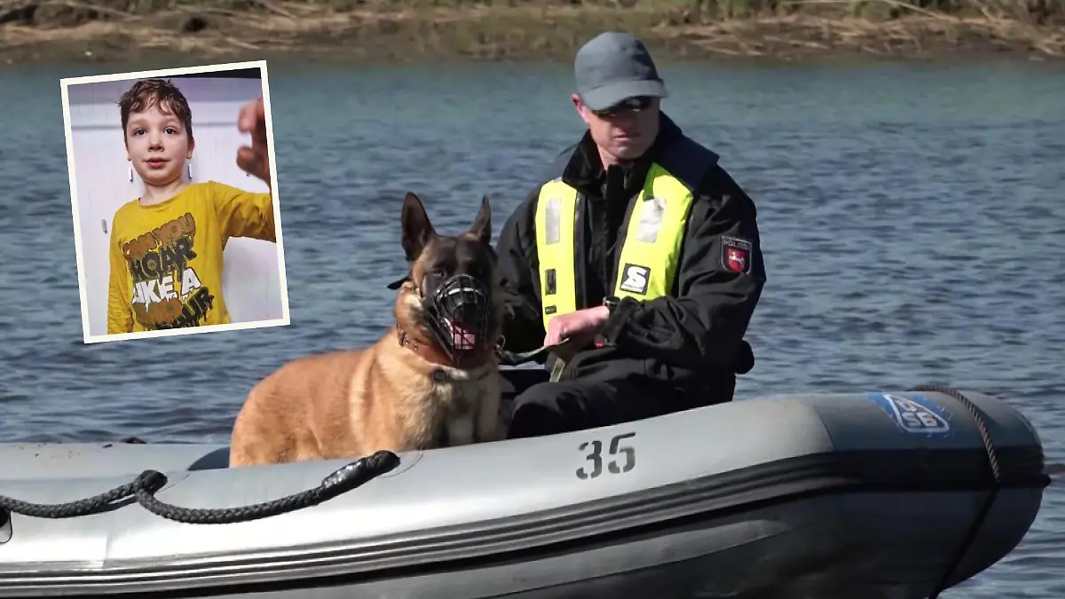 Mit Spürhunden und Booten sucht die Polizei die Oste ab.