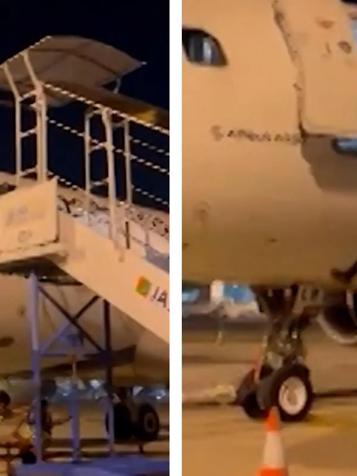 Auf dem internationalen Flughafen in Jakarta führt ein Mitarbeiter gerade eine Kontrolle im Cockpit durch. Als er die Maschine verlassen will, fährt plötzlich die Leiter weg und der Mann stürzt mehrere Meter in die Tiefe. Die heftigen Szenen seht ihr im Video.