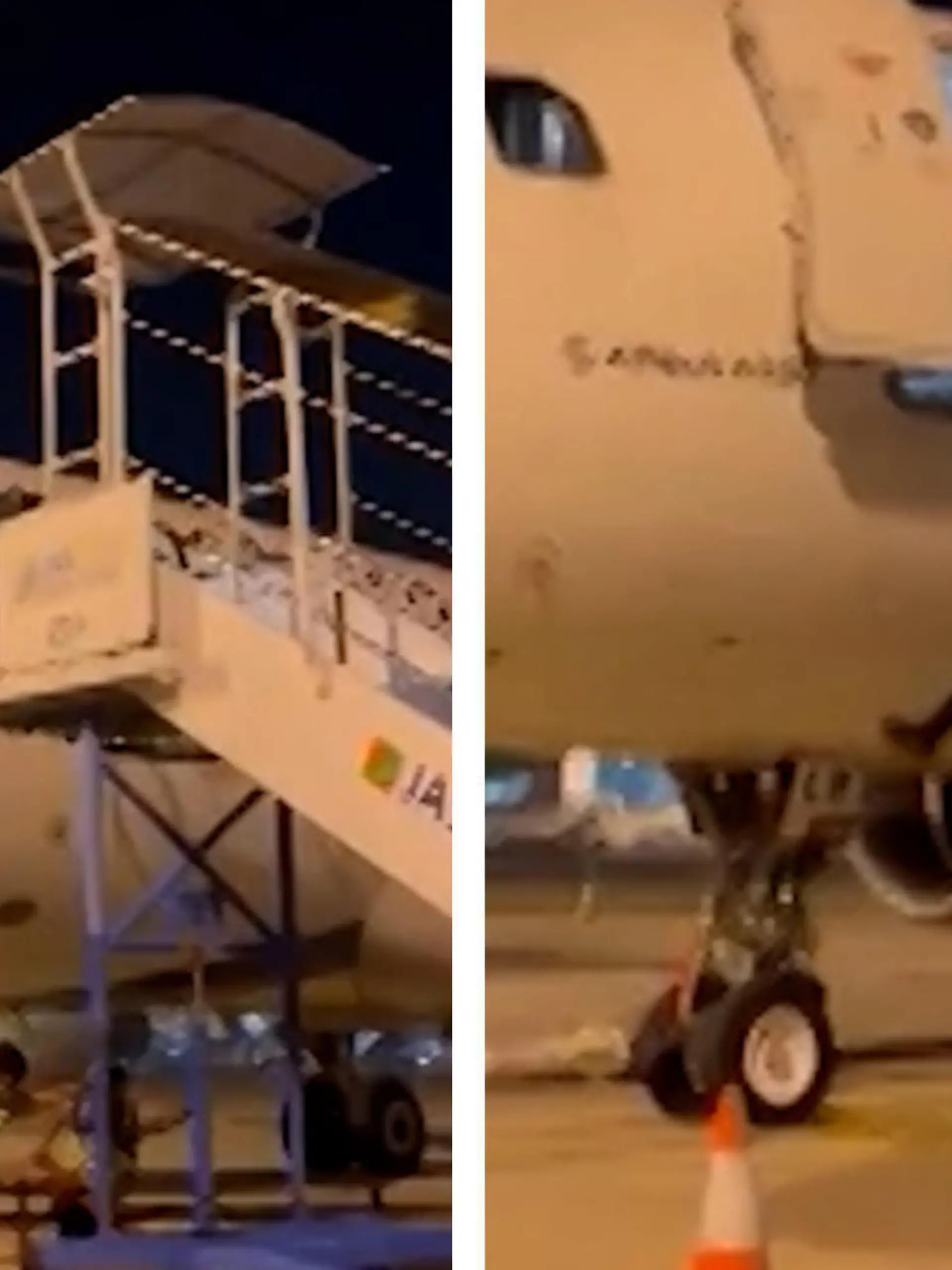 Auf dem internationalen Flughafen in Jakarta führt ein Mitarbeiter gerade eine Kontrolle im Cockpit durch. Als er die Maschine verlassen will, fährt plötzlich die Leiter weg und der Mann stürzt mehrere Meter in die Tiefe. Die heftigen Szenen seht ihr im Video.