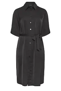 Yours Midi-Hemdkleid in Schwarz