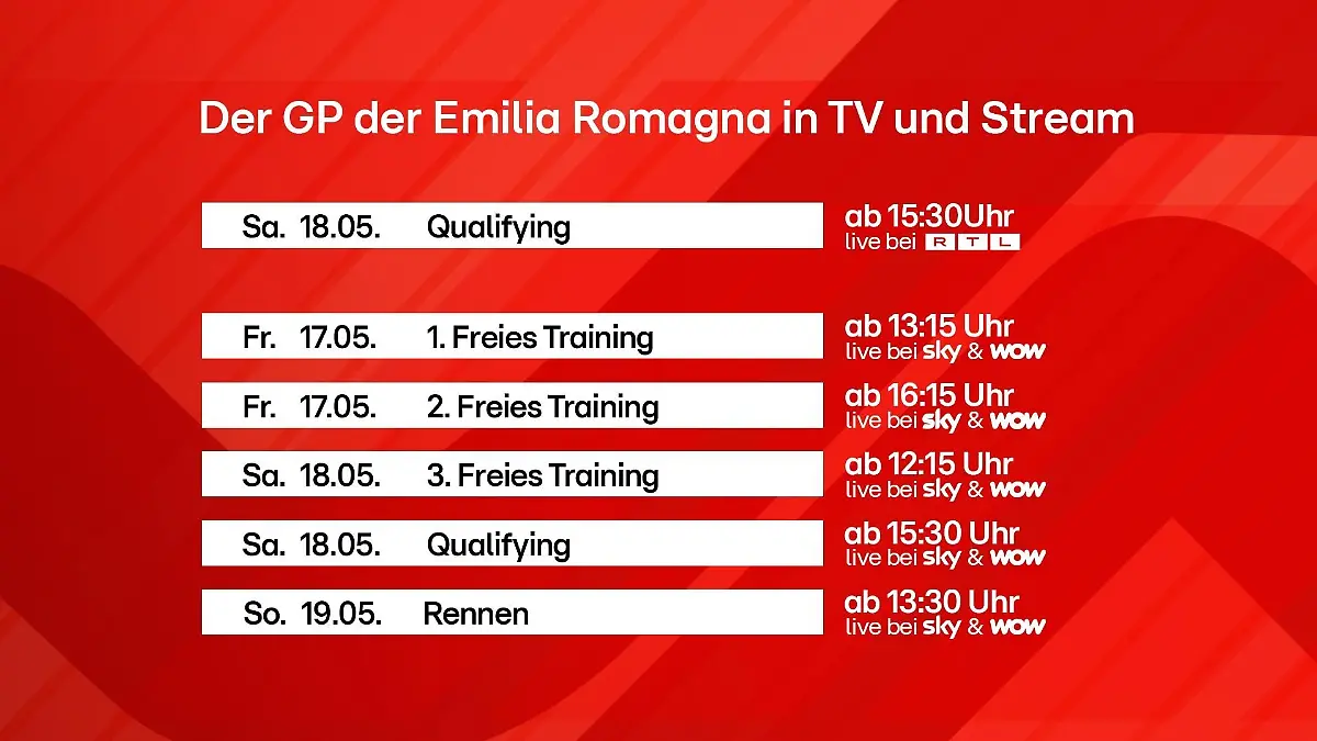 Formel 1 Grand Prix von Imola: Wann finden Freie Trainings, Qualifying und Rennen statt?