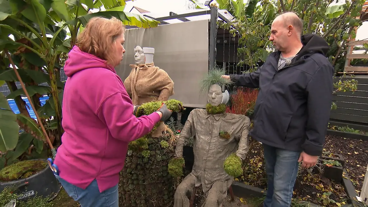 Die perfekten Frisuren für die Pflanzfiguren Schere kommt zum Einsatz