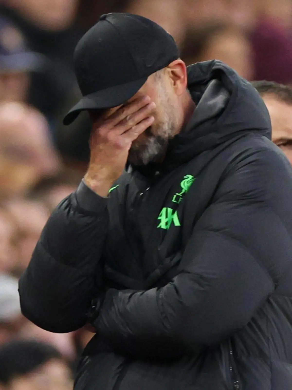 Liverpool manager Jurgen Klopp shows a look of frustration in the technical area Aston Villa v Liverpool, Premier League, Football, Villa Park, Birmingham, UK - 13 May 2024 EDITORIAL USE ONLY No use with unauthorised audio, video, data, fixture lists, club/league logos or live services. Online in-match use limited to 120 images, no video emulation. No use in betting, games or single club/league/player publications. PUBLICATIONxINxGERxSUIxAUTxHUNxGRExMLTxCYPxROUxBULxUAExKSAxONLY Copyright: xRyanxBrowne/Shutterstockx 14478252ep