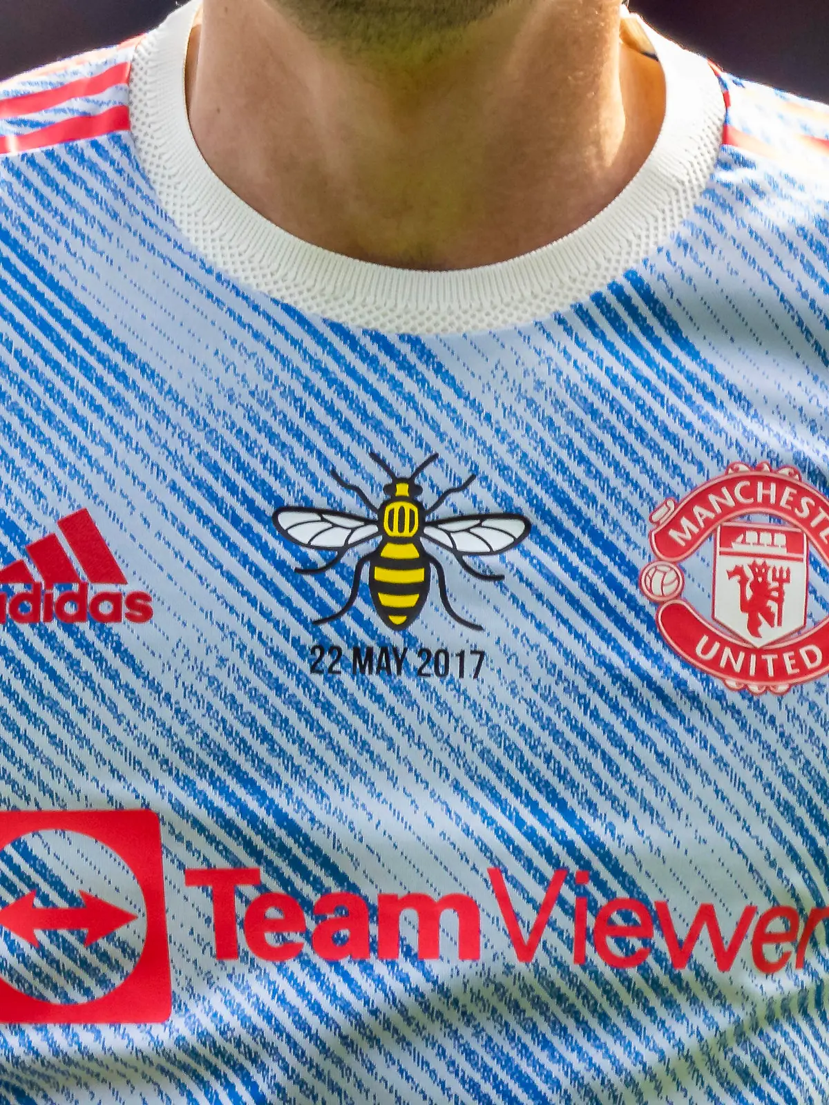  Football - 2021/2022 Premier League - Crystal Palace vs Manchester United, ManU - Selhurst Park - Sunday 22nd May 2022. The Bee logo adorns the Manchester United jerseys in memory of victims of the Manchester bombings at Selhurst Park. COLORSPORT/DANIEL BEARHAM PUBLICATIONxNOTxINxUK csp_cryp_manu_22052022_